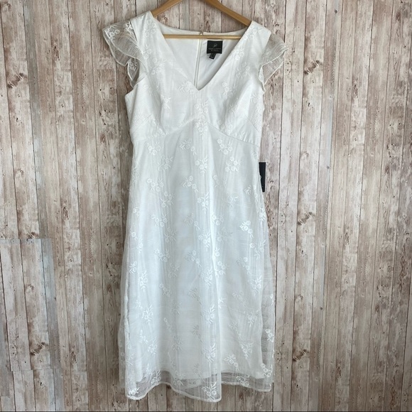 Adrianna Papell Plaid‎ Ditsy V Neck A Line Midi Dress Size 10 - Picture 3 of 14